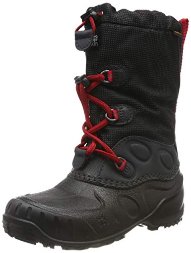 Jack Wolfskin Jungen Unisex Kinder Iceland Texapore HIGH K Schneestiefel, Black/Red, 27 EU von Jack Wolfskin