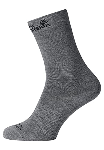 Jack Wolfskin Uni Merino Classic Cut Unisex Socken, Grey Heather, 35-37 von Jack Wolfskin