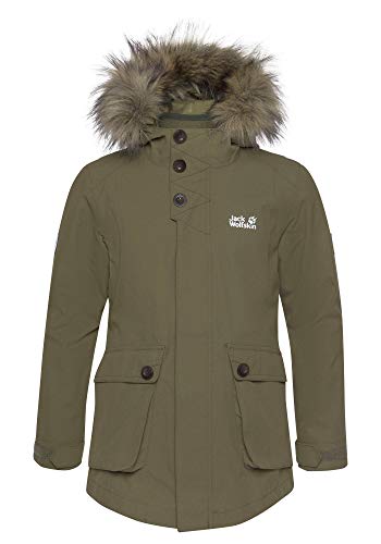 Jack Wolfskin Unisex Elk Island 3In1 Kinder Parka, Burnt Olive, 128 von Jack Wolfskin