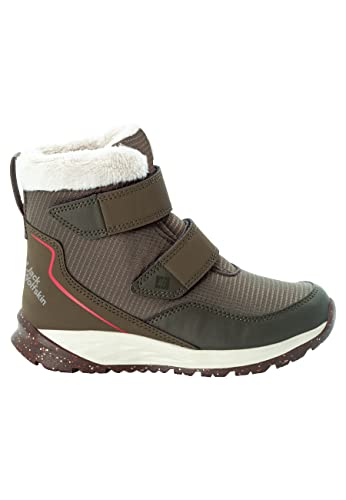 Jack Wolfskin Unisex Kinder Polar Wolf Texapore Mid Vc K, Khaki / Red, 30 EU von Jack Wolfskin