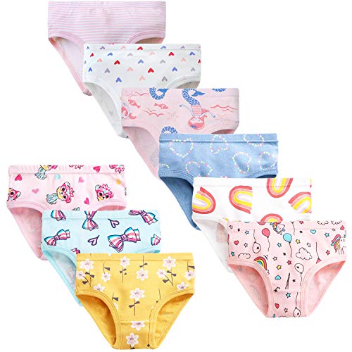 JackLoveBriefs Mädchen-Schlüpfer 9 Packung Mädchen Unterhosen Bequeme Slips mädchen Baumwolle, Mehrfarbig, 2-3 Jahre (Größe: 100) von JackLoveBriefs