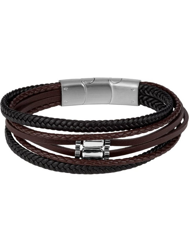 Jacques Lemans Armband Jacques Lemans Herren-Armband Leder, Edelstahl, Herrenschmuck von Jacques Lemans