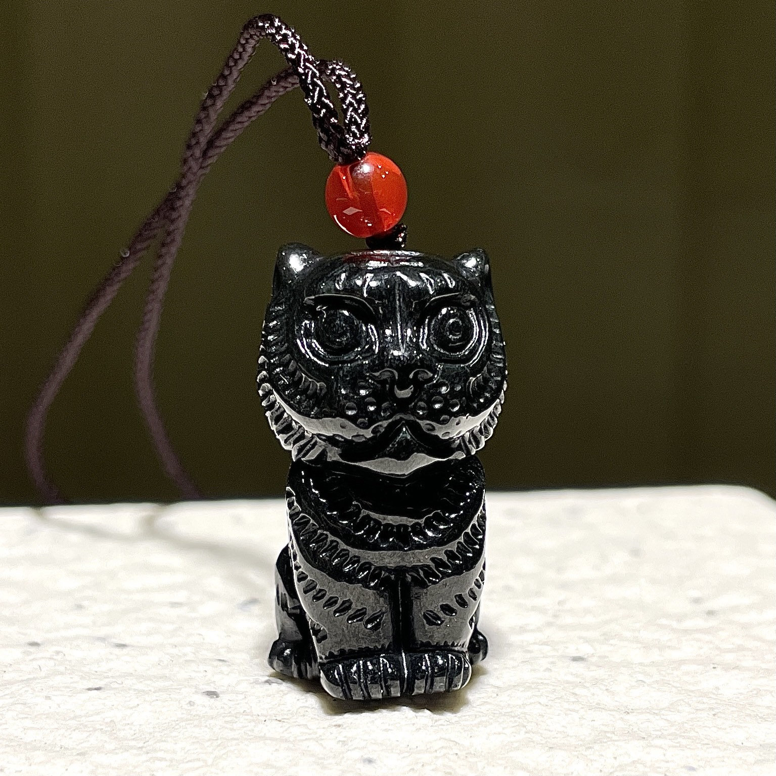 Echte Niedliche Jade Tiger Halskette, Schwarze Charm Anhänger Für Männer Frauen, Vintage Tier Glücksjahr Des Tigers, Figurinechina von JadeousJade