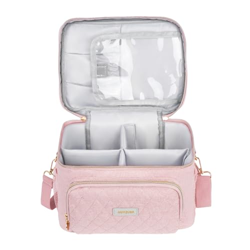 Jaffzora Make-up-Kosmetiktasche, Reise-Make-up-Organizer-Tasche für Damen, Pink, Small von Jaffzora