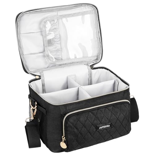 Jaffzora Make-up-Kosmetiktasche, Reise-Make-up-Organizer-Tasche für Damen, Schwarz, Small von Jaffzora