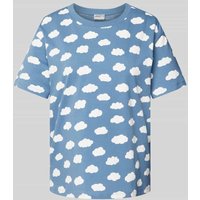 Jake*s Casual Pyjama-Oberteil mit Allover-Motiv-Print in Bleu, Größe L von Jake*s Casual