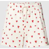 Jake*s Casual Regular Fit Pyjama-Shorts mit Allover-Motiv-Print in Offwhite, Größe XS von Jake*s Casual