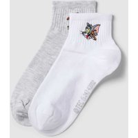 Jake*s Casual Socken mit Motiv-Stitching im 2er-Pack in Weiss, Größe 35/38 von Jake*s Casual