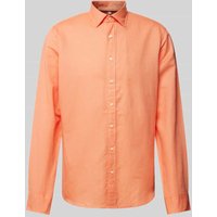 Jake*s Slim Fit Business-Hemd mit Kentkragen in Apricot, Größe M von Jake*s