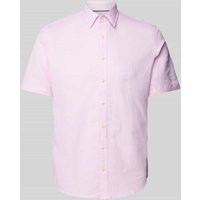 Jake*s Slim Fit Leinenhemd mit Kentkragen in Rose, Größe L von Jake*s