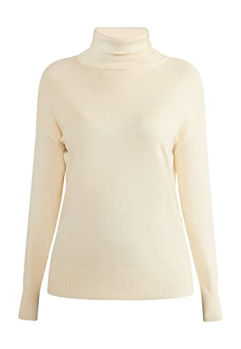 Jalene Women's Strick Rollkragenpullover, Wollweiss, XS-S von Jalene