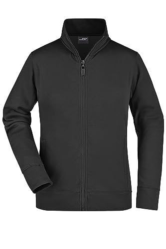 James & Nicholson Damen Sweatjacke - Hochwertige Sweatjacke mit Stehkragen | Farbe: black | Grösse: L von James & Nicholson