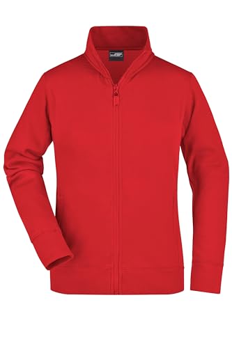 James & Nicholson Damen Sweatjacke - Hochwertige Sweatjacke mit Stehkragen | Farbe: red | Grösse: S von James & Nicholson