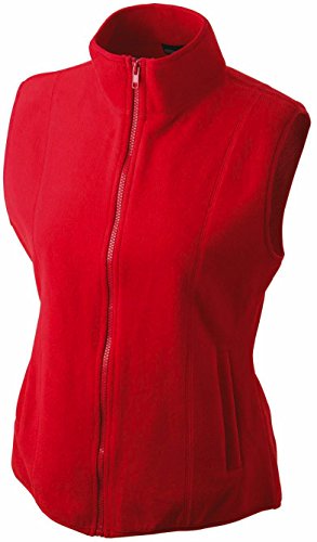 Girly Microfleece Weste - Farbe: Red - Größe: L von James & Nicholson