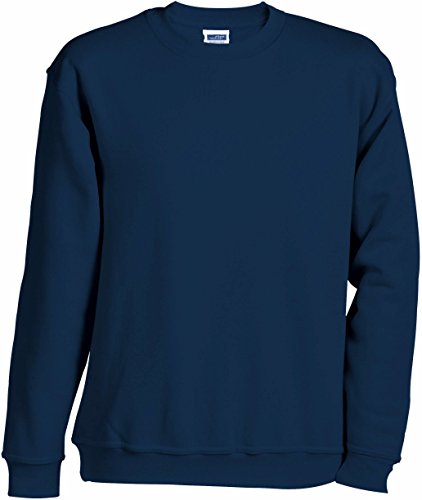 JAMES & NICHOLSON Klassisches Komfort Rundhals-Sweatshirt (XXL, navy) von James & Nicholson