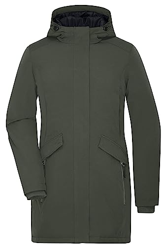 James & Nicholson Damen Business Parka - Wattierter Parka für Business- oder Freizeit-Trips | Farbe: olive-green | Grösse: XL von James & Nicholson