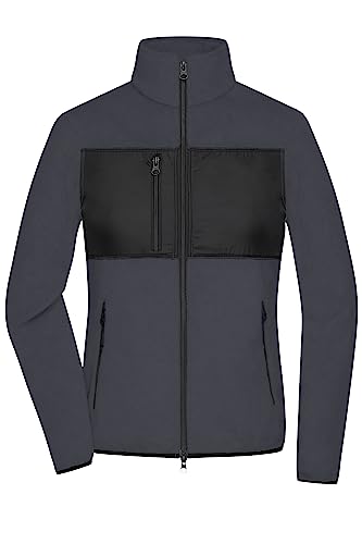 James & Nicholson Damen Fleece Jacke - Fleecejacke im Materialmix | Farbe: carbon/black | Grösse: S von James & Nicholson