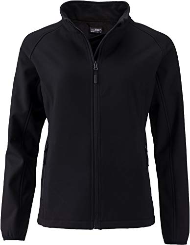 James & Nicholson Damen Ladies' Promo Softshell Jacket Jacke, Schwarz (Black/Black), 38 (Herstellergröße: L) von James & Nicholson