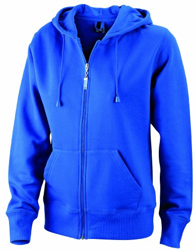 James & Nicholson Damen Ladies' Hooded Jacket Sweatshirt, Blau (royal), XX-Large von James & Nicholson