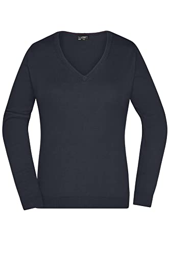 James & Nicholson Damen V-Pullover - Leichter Strickpullover in hochwertiger Ausführung | Farbe: Black | Grösse: XS von James & Nicholson