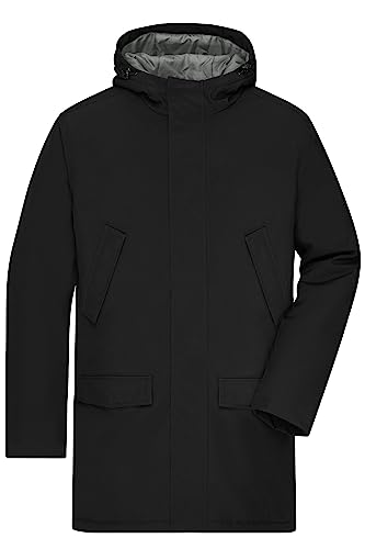 James & Nicholson Herren Business Parka - Klassischer, wattierter Parka mit angeschnittener Kapuze | Farbe: black | Grösse: XL von James & Nicholson