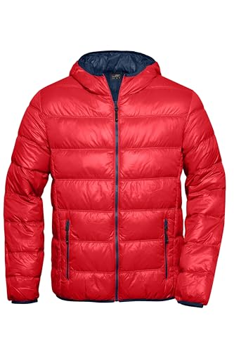 James & Nicholson Herren Daunenjacke ultraleicht - Trendige Daunenjacke für die Übergangszeit | Farbe: red/navy | Grösse: 3XL von James & Nicholson