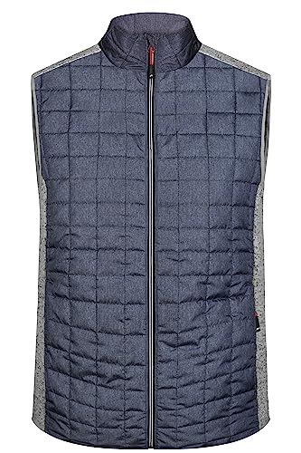 James & Nicholson Herren Melange Strickfleece Hybridweste - Sportive Hybridweste in Melange-Optik | Farbe: light-melange/anthracite-melange | Grösse: XL James & Nicholson Herren Melange Strickfleece Hybridweste - Sportive Hybridweste in Melange-Optik | Farbe: light-melange/anthracite-melange | Grösse: XL von James & Nicholson