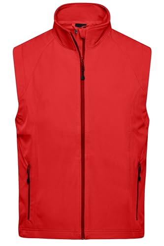 James & Nicholson Herren Softshell Weste - Praktische Weste aus elastischem Softshell | Farbe: red | Grösse: XL von James & Nicholson