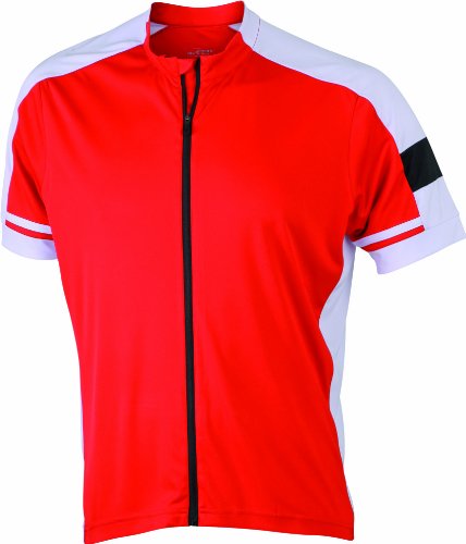 James & Nicholson Herren Sport Top Radtrikots Bike-T Full Zip rot (red) Large von James & Nicholson