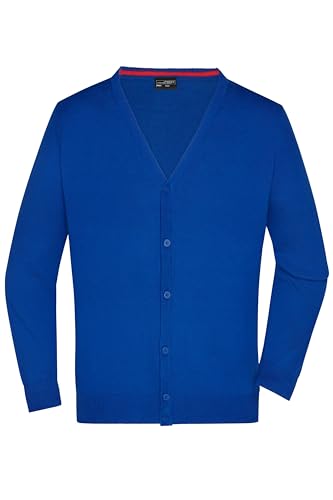 James & Nicholson Herren Strickjacke - Leichter Cardigan aus hochwertiger Baumwolle | Farbe: royal | Grösse: 3XL von James & Nicholson