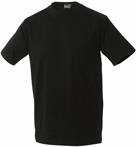 James & Nicholson Herren Round-T-Heavy T-Shirt, Schwarz (Black), Large von James & Nicholson