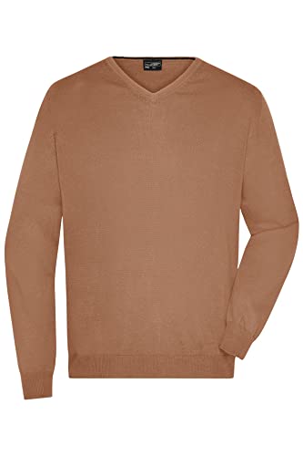 James & Nicholson Herren V-Pullover - Hochwertiger Strickpullover in zahlreichen Trendfarben | Farbe: Camel | Grösse: L von James & Nicholson