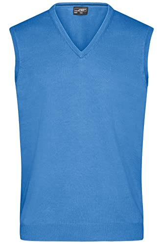 James & Nicholson Herren V-Pullunder - Klassisch Geschnittener Pullunder aus hochwertiger Baumwolle | Farbe: Glacier-Blue | Grösse: XL von James & Nicholson