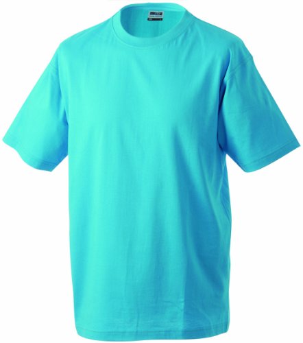 James & Nicholson Jungen Junior Basic Rundhals T-Shirt, Blau (Turqouise), Large (Herstellergröße: L (134/140)) von James & Nicholson