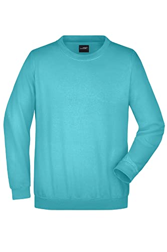 James & Nicholson Sweatshirt Rundhals - Klassischer Sweatpullover für Freizeit und Beruf | Farbe: Pacific | Grösse: S von James & Nicholson