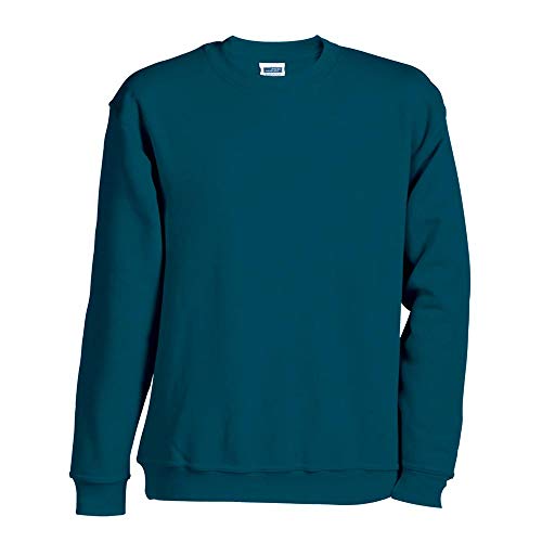 James & Nicholson Sweatshirt Rundhals - Klassischer Sweatpullover für Freizeit und Beruf | Farbe: Petrol | Grösse: L von James & Nicholson