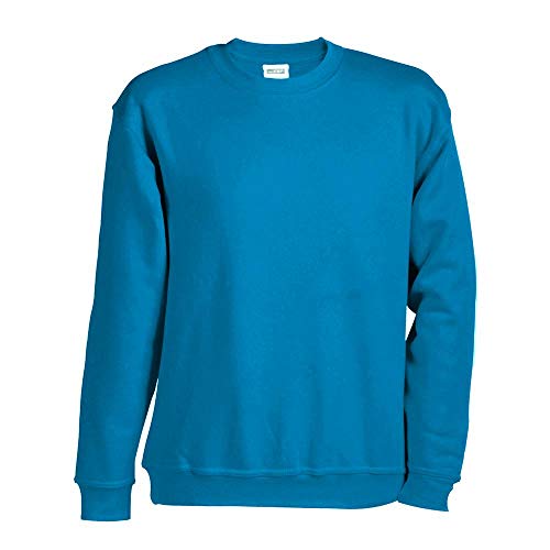 James & Nicholson Sweatshirt Rundhals - Klassischer Sweatpullover für Freizeit und Beruf | Farbe: Turquoise | Grösse: 3XL von James & Nicholson