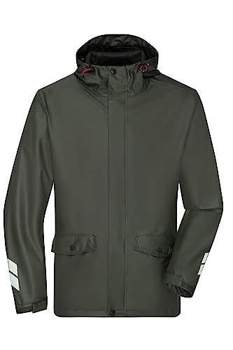 James & Nicholson Workwear Regenjacke - Praktische Regenjacke zum Überziehen | Farbe: olive | Grösse: XXL von James & Nicholson