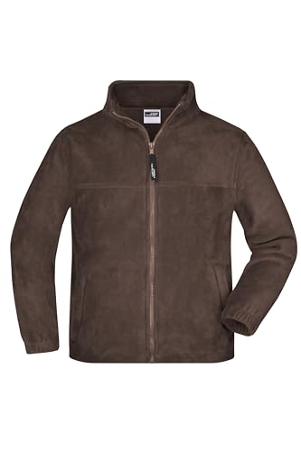 Kinder-Fleece Jacke - Gr: 98/104 - 156/164, Full-Zip, Größe:XXL (158/164);Farbe:braun (brown) von James & Nicholson