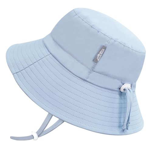 Jan & Jul Baby Fischerhut für Jungen mit Verstellbarem Kinnriemen (Light Blue, 6-24 Monate) von Jan & Jul