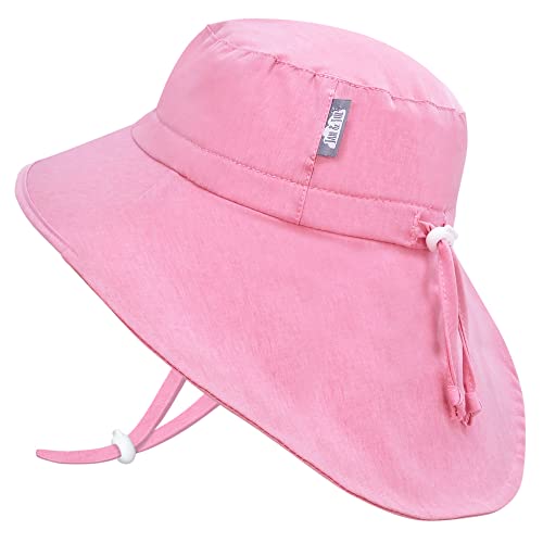 Jan & Jul Wide Brim Sun Hats for Little Kids with Neck Flap (L: 2-5 Years, Pretty Pink) von Jan & Jul