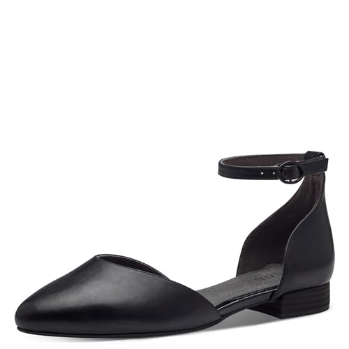 Jana Damen Ballerinas mit verstellbarem Riemen Vegan, Schwarz (Black), 36 EU von Jana