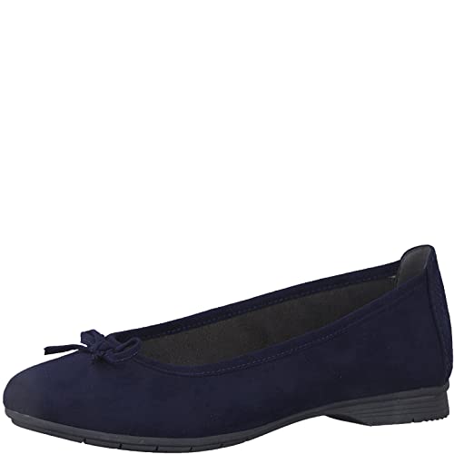 Jana Damen Ballerinas Elegant mit Schleife Weite H Mehrweite, Blau (Navy 1), 39 EU von Jana