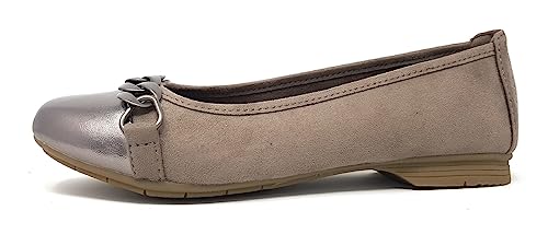 Jana Damen Ballerinas Flach mit Kette Weite H Mehrweite, Braun (Stone), 37 EU von Jana