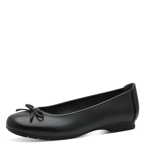 Jana Damen Ballerinas aus Kunstleder Elegant Weite H Mehrweite, Schwarz (Black), 38 EU von Jana