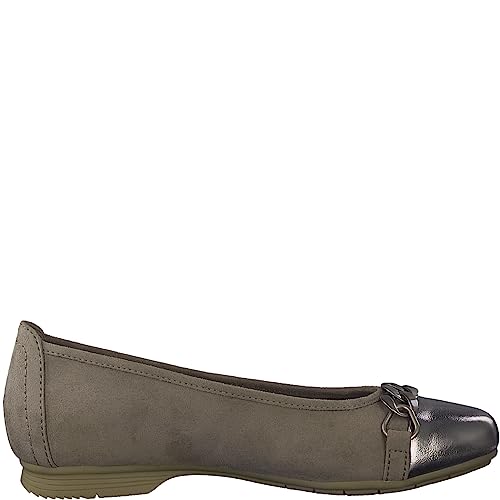 Jana Damen Ballerinas Flach mit Kette Weite H Mehrweite, Braun (Stone), 37 EU von Jana