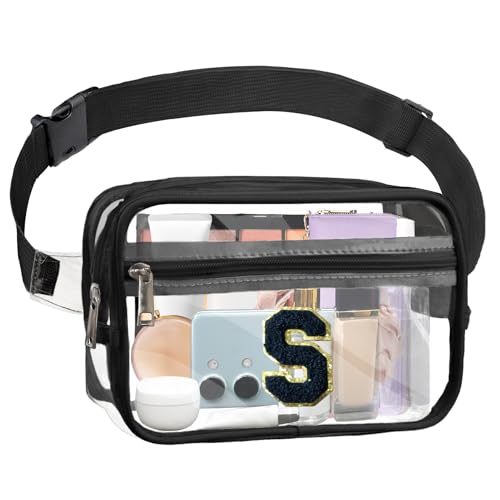 Janhavi Initial Clear Fanny Pack Stadion Approved Personalisierte Clear Belt Bag Crossbody Purse for Women Preppy Waist Bag Pouch with Adjustable Strap for Concert Sports Events Festival Travel, von Janhavi