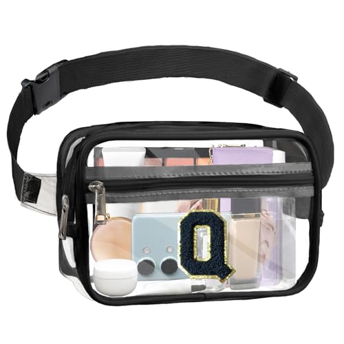 Janhavi Initial Transparente Bauchtasche, Stadiongenehmigt, personalisierte transparente Gürteltasche, Crossbody-Tasche für Damen, adrette Hüfttasche mit verstellbarem Riemen für Konzert, Sport, von Janhavi