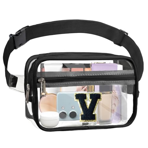 Janhavi Initial Transparente Bauchtasche, Stadiongenehmigt, personalisierte transparente Gürteltasche, Crossbody-Tasche für Damen, adrette Hüfttasche mit verstellbarem Riemen für Konzert, Sport, von Janhavi