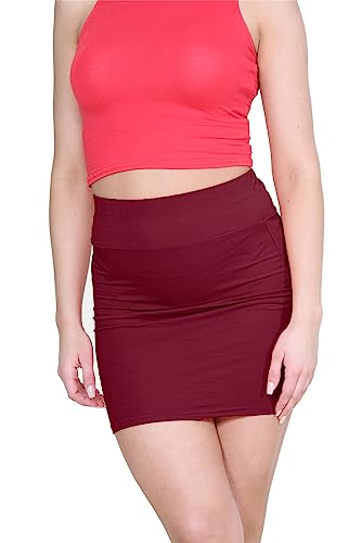 Janisramone Frauen Damen Hoch Tailliert Ebene Jersey Sommer Bodycon Tube Büro Bleistift Kurz Mini Rock von Janisramone